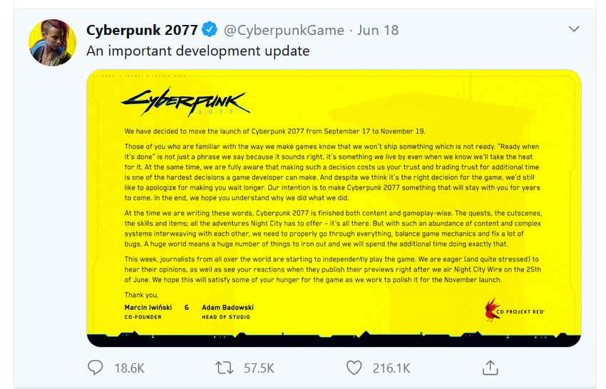 تاخیر بازی Cyberpunk 2077 از همه بازی‌هایی