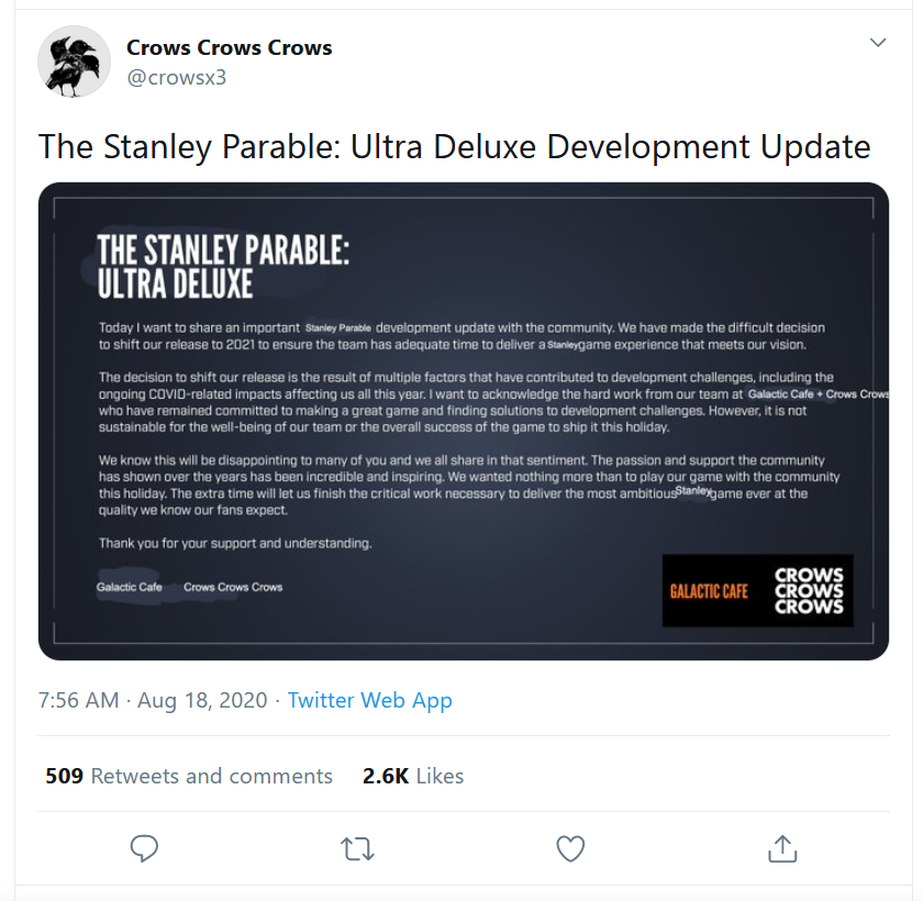 تاخیر بازی Stanley Parable Ultra Deluxe