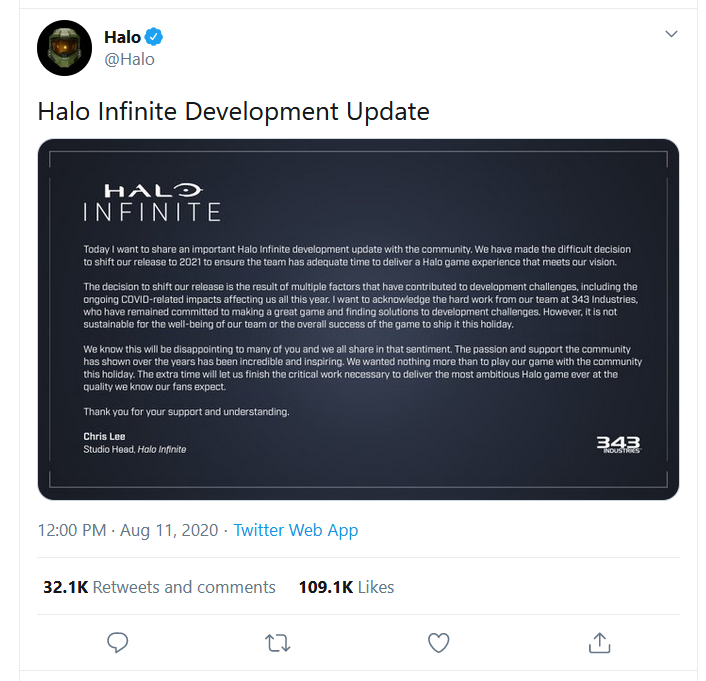 تاخیر بازی Halo Infinite