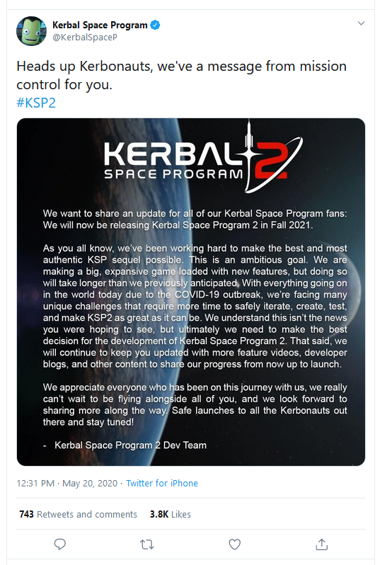 تاخیر بازی Kerbal Space Program 2