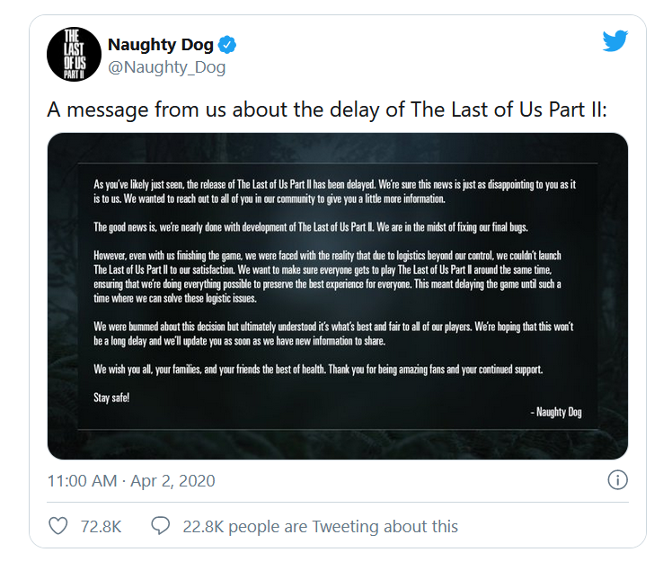 تاخیر بازی The Last of Us 2 از همه بازی‌هایی