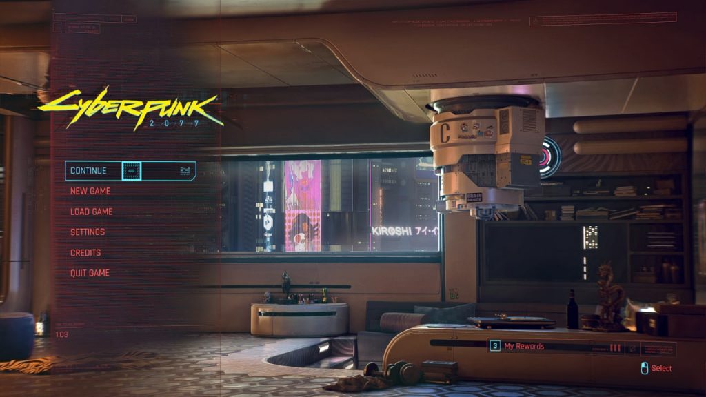 cyberpunk 2077 menu