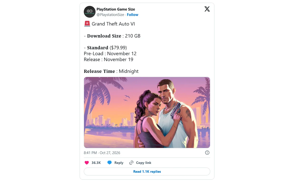 حجم دانلود بازی GTA 6